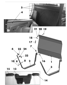 Euro Cab Covering Elements Diagram and Parts List for 46F 4X4-1I018G-1I019G-37ACH010 Cub Cadet Lawn Tractor Accessories